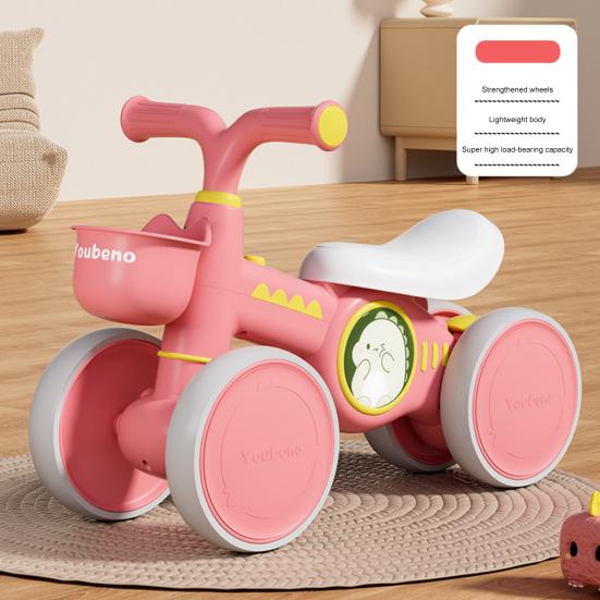 Baby Balance Bike for Toddlers 12-24 Months Comfortable Silent Wheels Balance Bike Adjustable Seat Anti-Rollover Lightweight First Bike Toddler