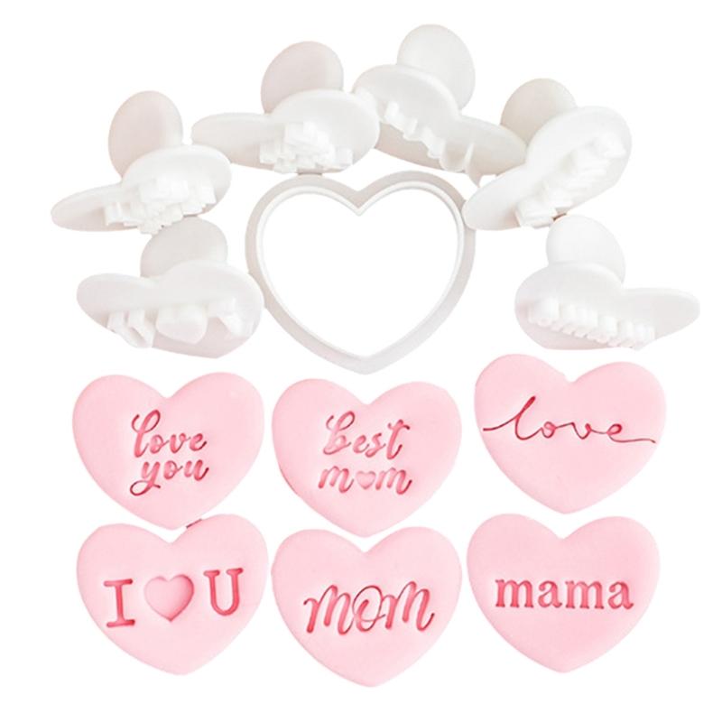 

Set Of 7 Mother s Day Special Heart Cookie Molds Functional Heart Cookie Dessert Cutter For Festival Baking Creation 1