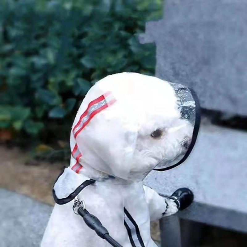Dog transparent raincoat out full body waterproof all-inclusive teddy bichon shiba dog pet poncho small medium dog puppy