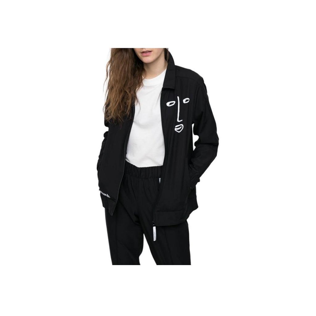 Puma Shantell Martin Fz Loose Fit Logo Pattern Printed Zip Long Sleeve Jacket Women Jacket Black 575473-01