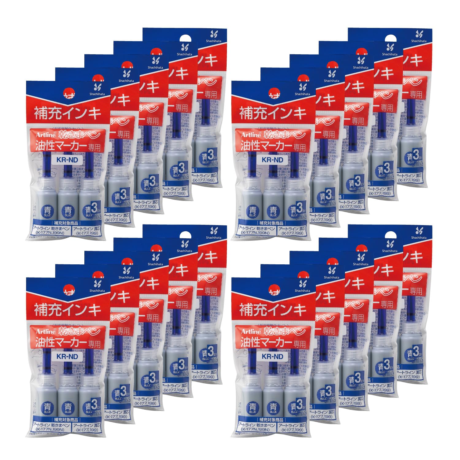 

Shachihata Маркер высыхающий заправка 3 20 Чернила на масляной основе, Синий, Штук, KR-ND_20 синий