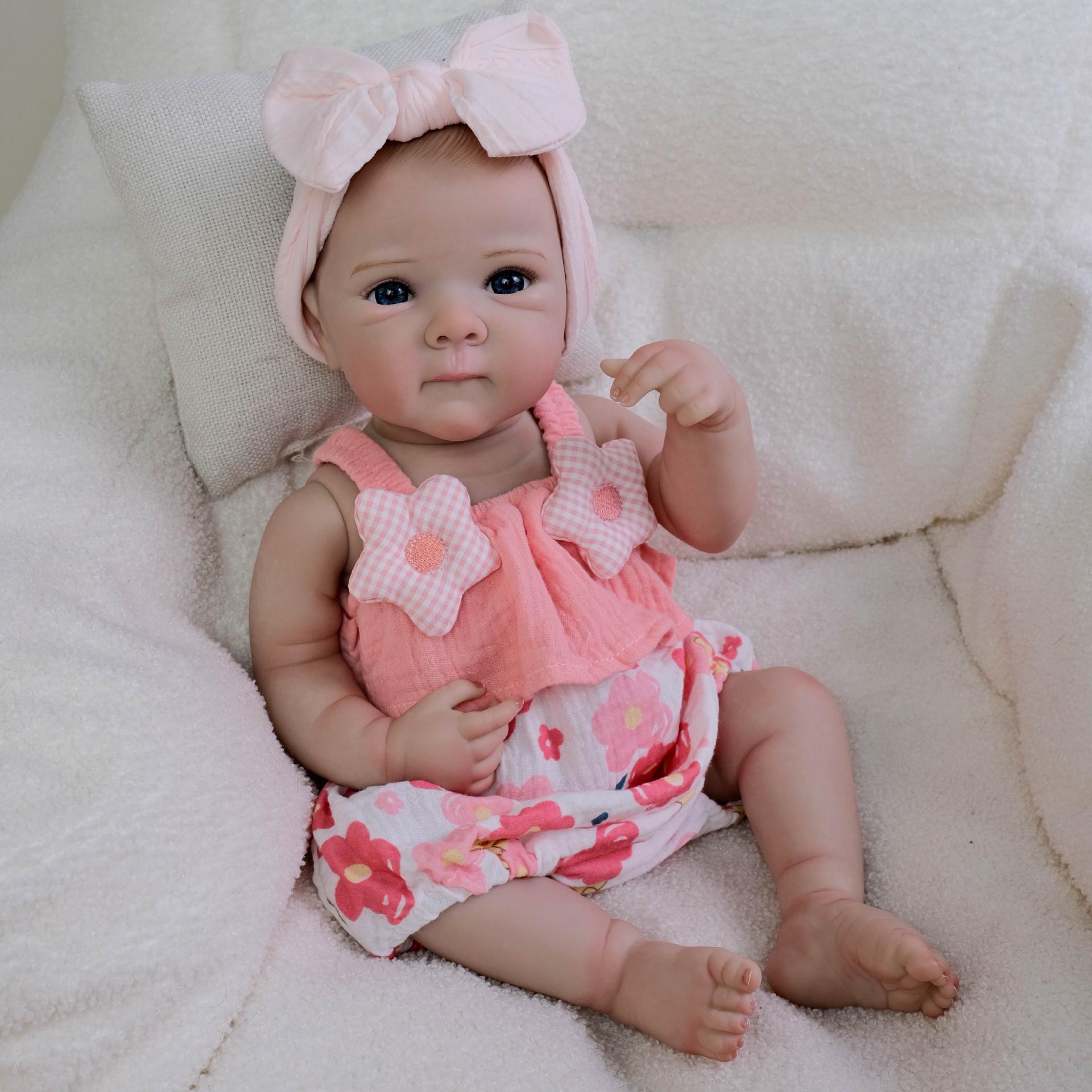 18 Pink Star Suspender Romper Doll - Bettie Realistic Toy for Children s Festival Gift 48 cm rubber body
