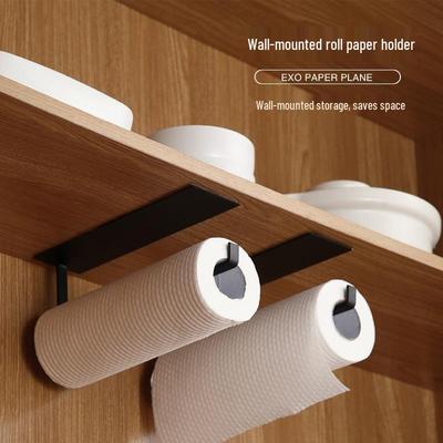 Selbstklebendes Wandmontiertes Papier- & Frischhaltefolien-Aufbewahrungsregal