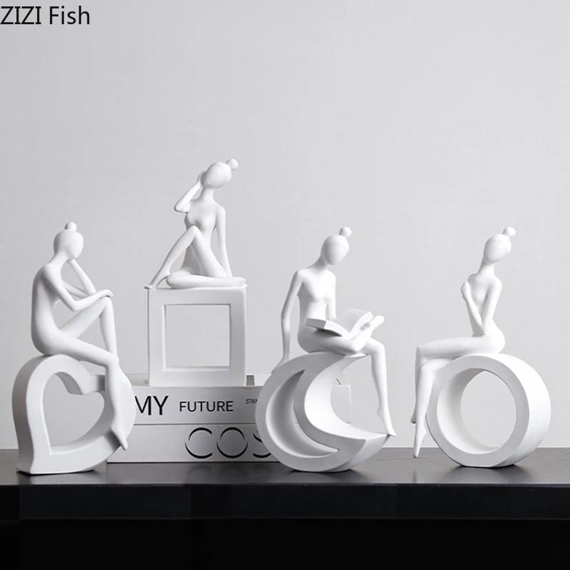 Minimalism Abstract Figures Statue Dancer Ornaments Desk Decoration Character Sculpture Modern Crafts Room Aesthetics Decor