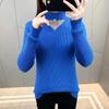 New Women's Turtleneck Pullover Slim Knit Jumper Winter Hollow Gauze  Yellow Sweater Tops