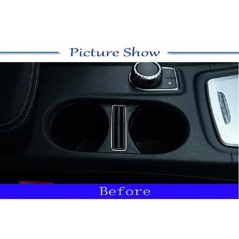 Carbon Style Car Cup Holder Cover Trim For Benz CLA GLA  A Class C117 X156 W176