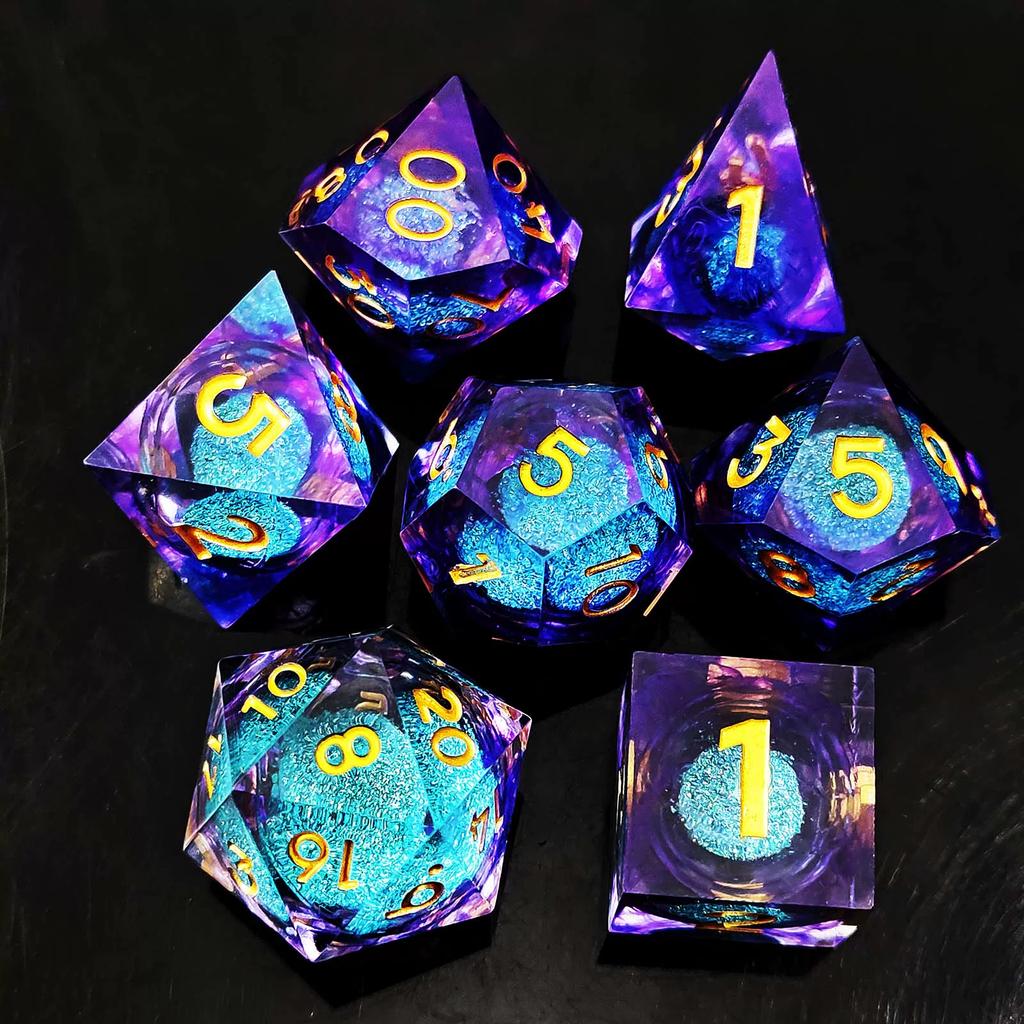 Resin Quicksand Christmas Series DND Dice COC Running Polyhedron Tabletop Role Playing Game Resin