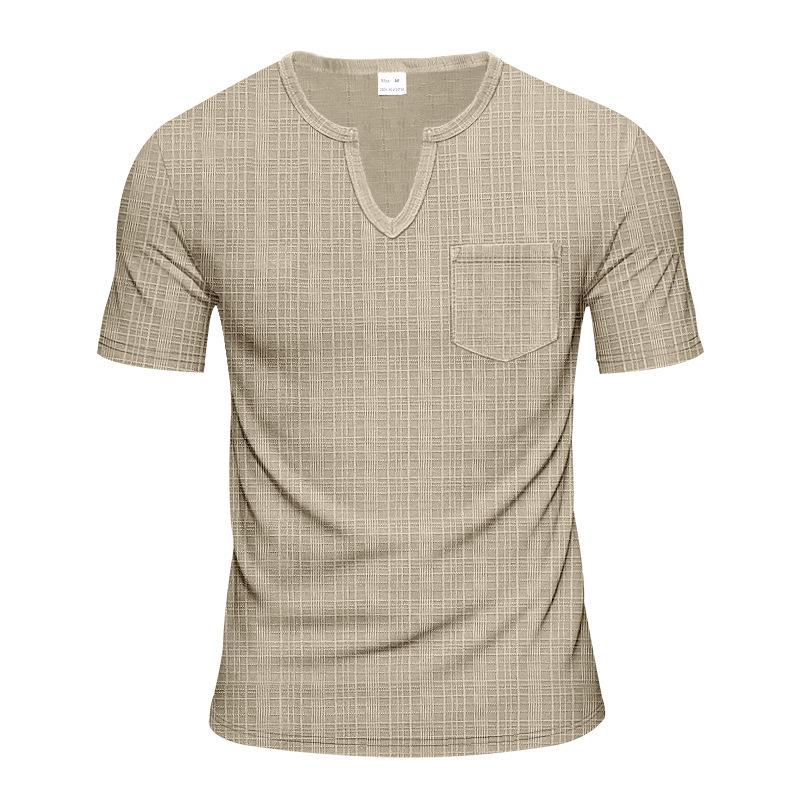 Summer New Men's Loose Breathable Casual V-Neck Quick-Drying Versatile Short Sleeve T-Shirt