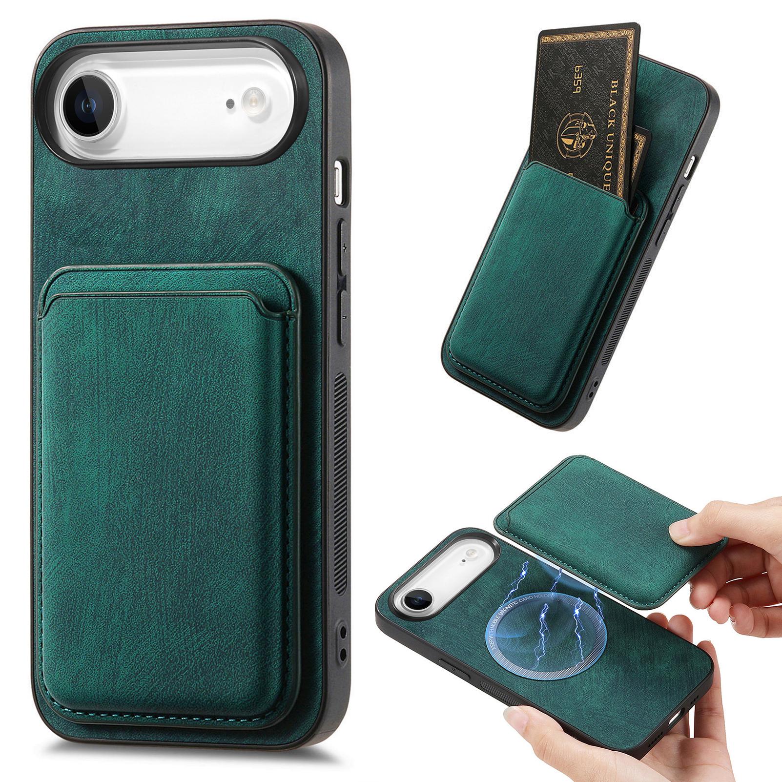 

For iPhone Air Case Compatible with MagSafe Leather Back Cover with Detachable Card Holder