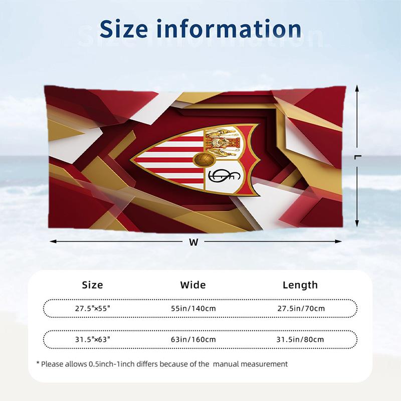 Asciugamano da Spiaggia Sevilla FC ad Asciugatura Rapida in Microfibra Assorbente Portatile da Viaggio per Nuoto