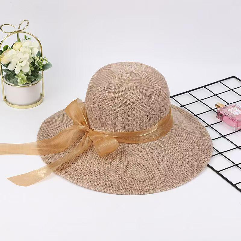 Women's Fashionable Sun Protection Wide Brim Straw Hat for Summer Beach and Scenic Outings