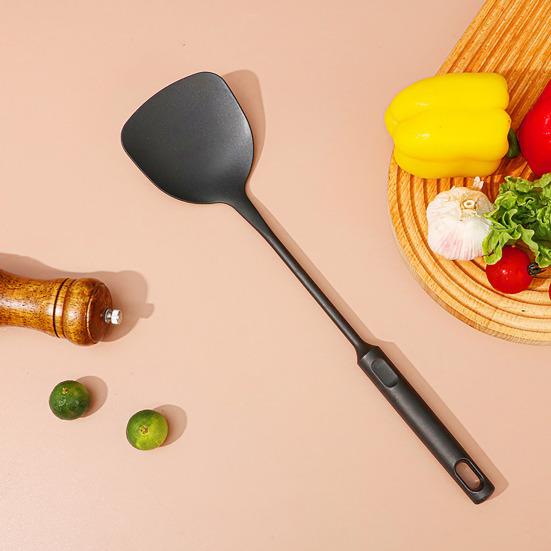 Wok Spatula And Ladle Set Extended Handle Spatula Smooth Edges Soup Spoon Scratch-free Cooking Utensil