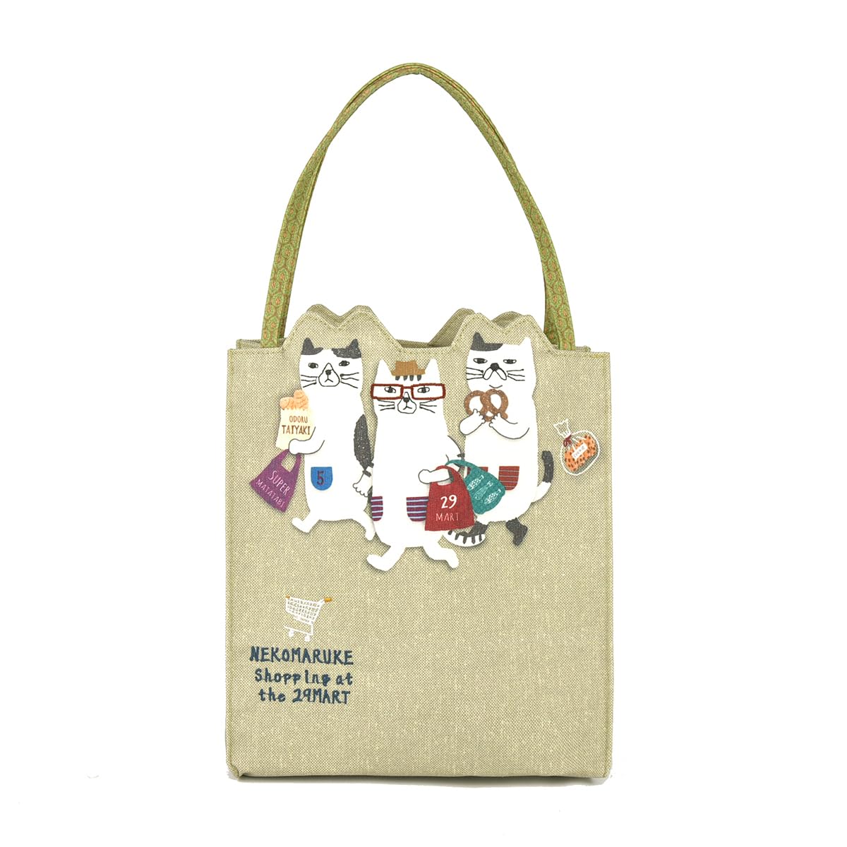 Kusguru Japan Сумка-тоут с вырезами Nekomaruke, Женская, 258509, Бежевый