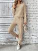 New Women's Fleece Sweatshirt & Pocket Pants Set - Round Neck, Fashionable & Simple Style, Casual Straight Leg Design (2025).