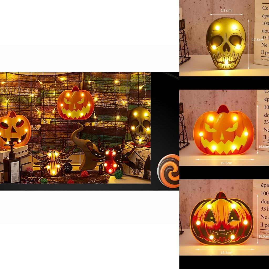 Festive Halloween Led Lights Lantern With Safe Low Voltage Bat Skull Pumpkin And Spider Patterns