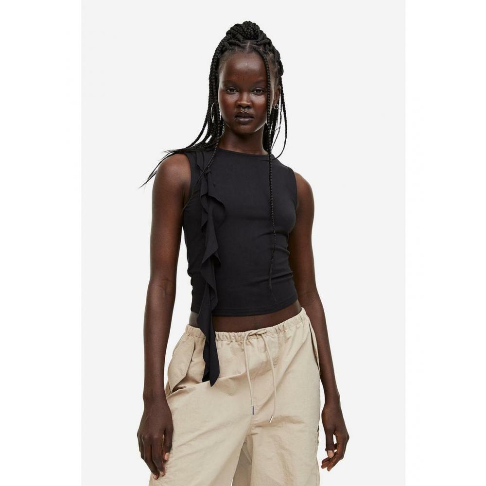 

H&M Strap Detail Sleeveless Top Black 1198823001