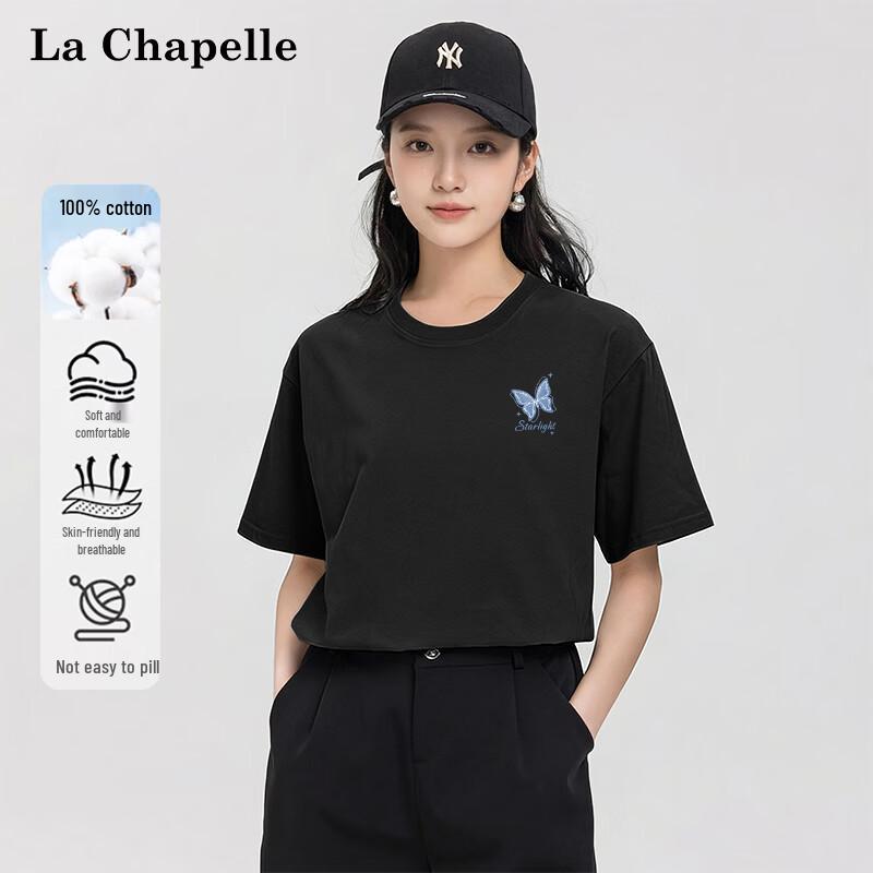 La Chapelle Women s Pure Cotton Star Butterfly T-Shirt XL
