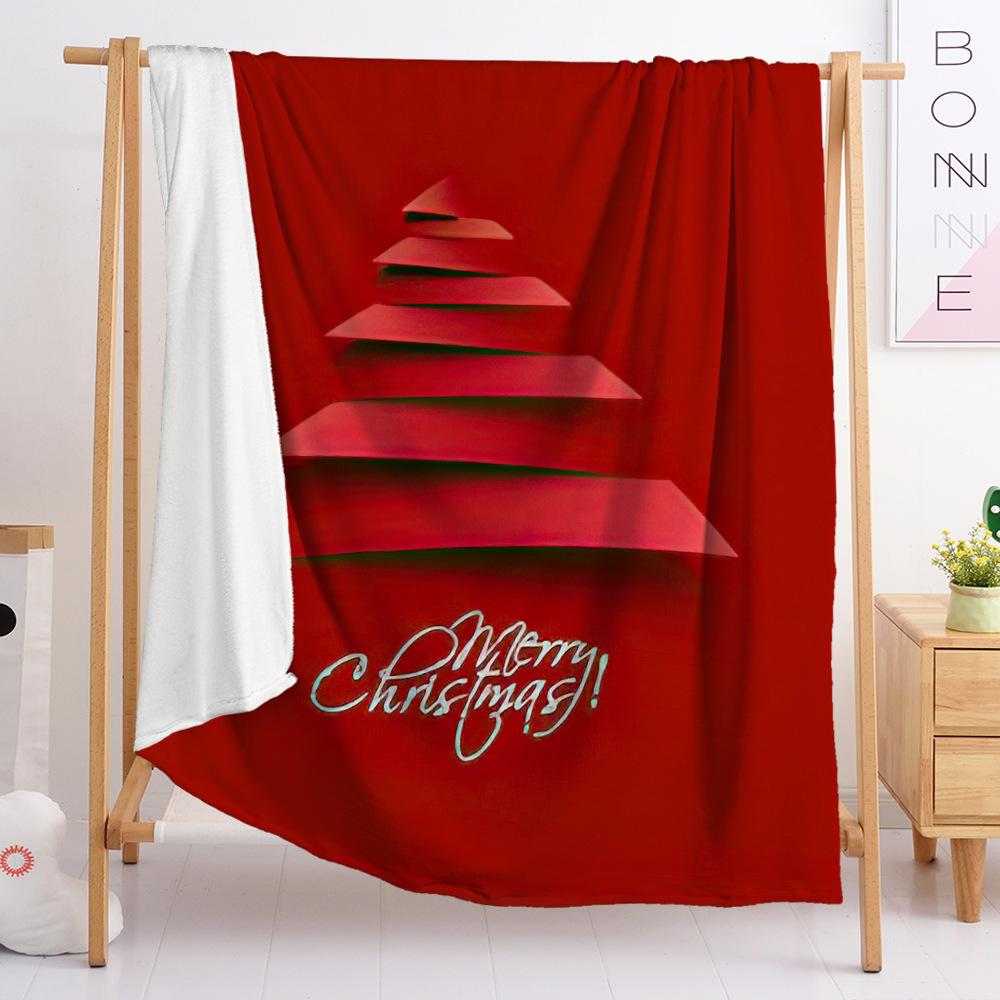 Flannel Blanket Red Christmas Bedroom Blanket European And American Size Blanket Digital Printing