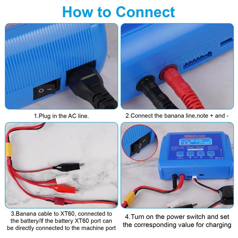 B6Ac 80W Lipo Battery Charger Rc Balance Smart Digital Charger For 1S-6S Lipo Life Li-Ion 1-15S Nicd Nimh Pb Smart Battery