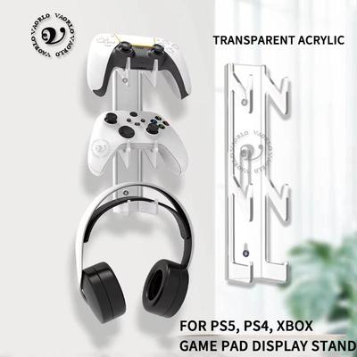 Game Controller Wall Bracket Holder for PS5 PS4 Xbox Switch Gamepad Headset Stand Storage Rack Universal Headphone Hanger Shelf