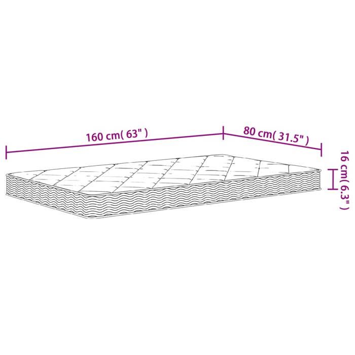 VidaXL Medium-Soft Foam Mattress for Children 80x160 Cm 373029