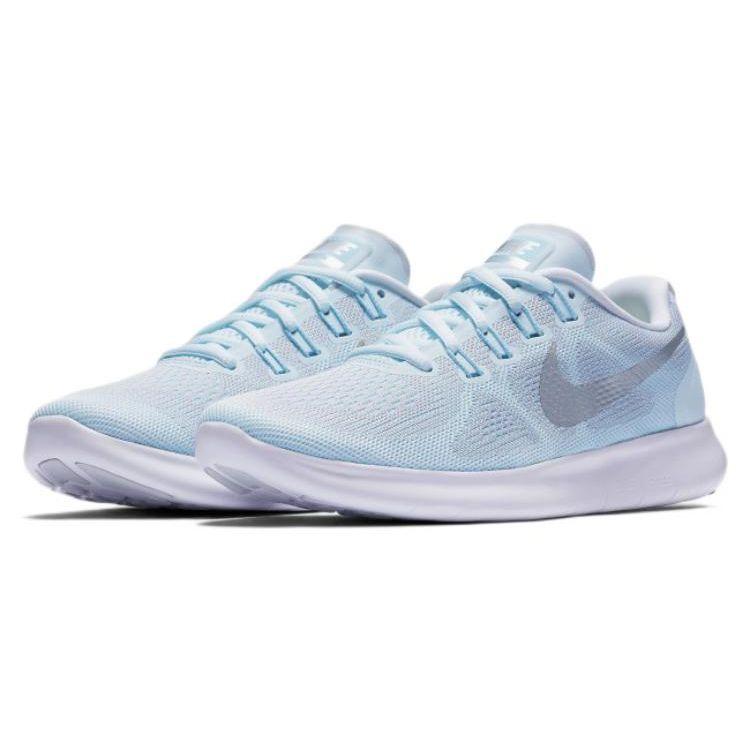 Nike Zapatillas Casuales para Correr de Caña Baja Ligeras, Amortiguadas, Antideslizantes y Duraderas para Mujer Free RN 2017 Azul Blanco 880840-402