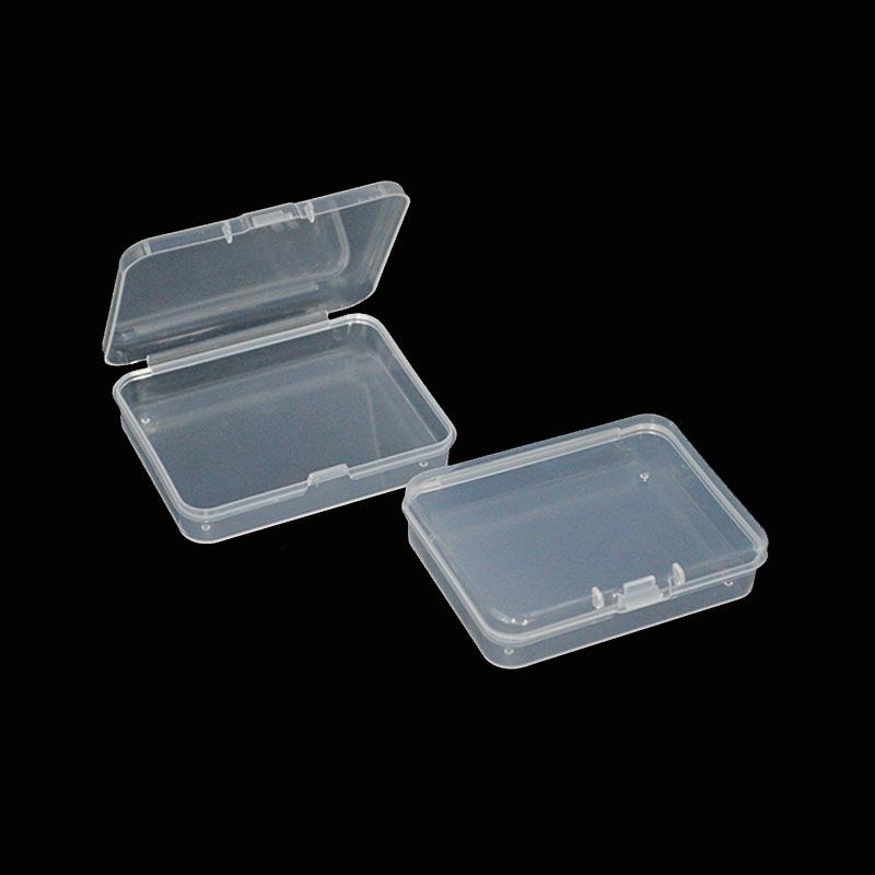 Clear Flip-Top Rectangular PP Plastic Box for Fishing Gear, Puff, Eyelid Stickers, & Eyelashes - Dustproof Storage Solution