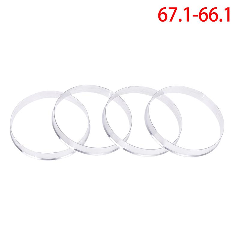 Aluminum Alloy 4Pcs Wheel Hub Center Ring Car Wheel Bore Collar 66.1-57.1,67.1-57.1,67.1-60.1,67.1-66.1,74.1-72.6