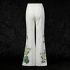 National Style Retro Printed Suit Women's Letter Collar Loose Long-sleeved Top + Mid-waist Slimming Micro-pants