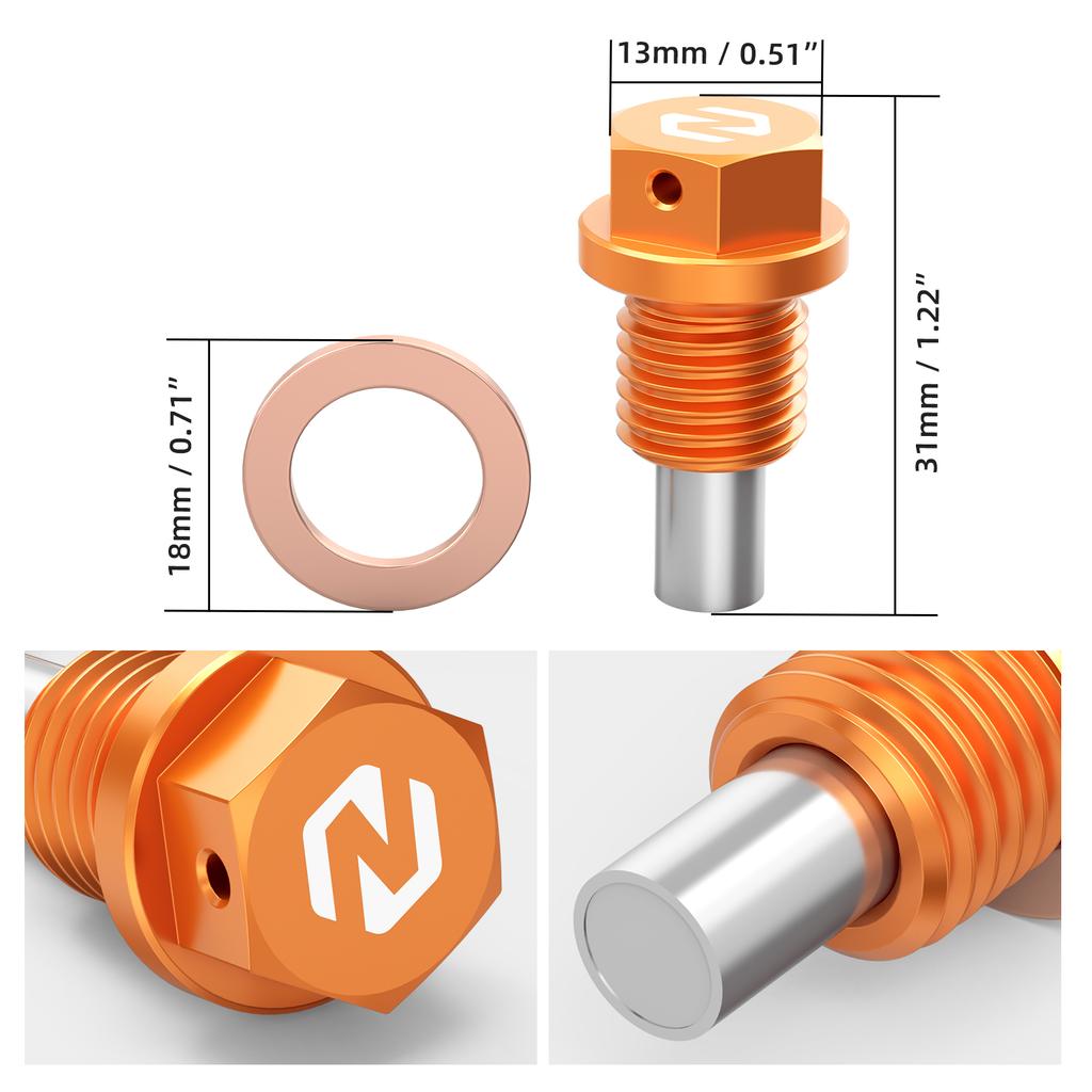 NICECNC Pour KTM EXC 300 EXC 250 EXCF 350 SXF 450 1998-2025 Bouchon de vidange d'huile magnétique Boulon Pour Husqvarna TE 300 Pour GasGas EC 300