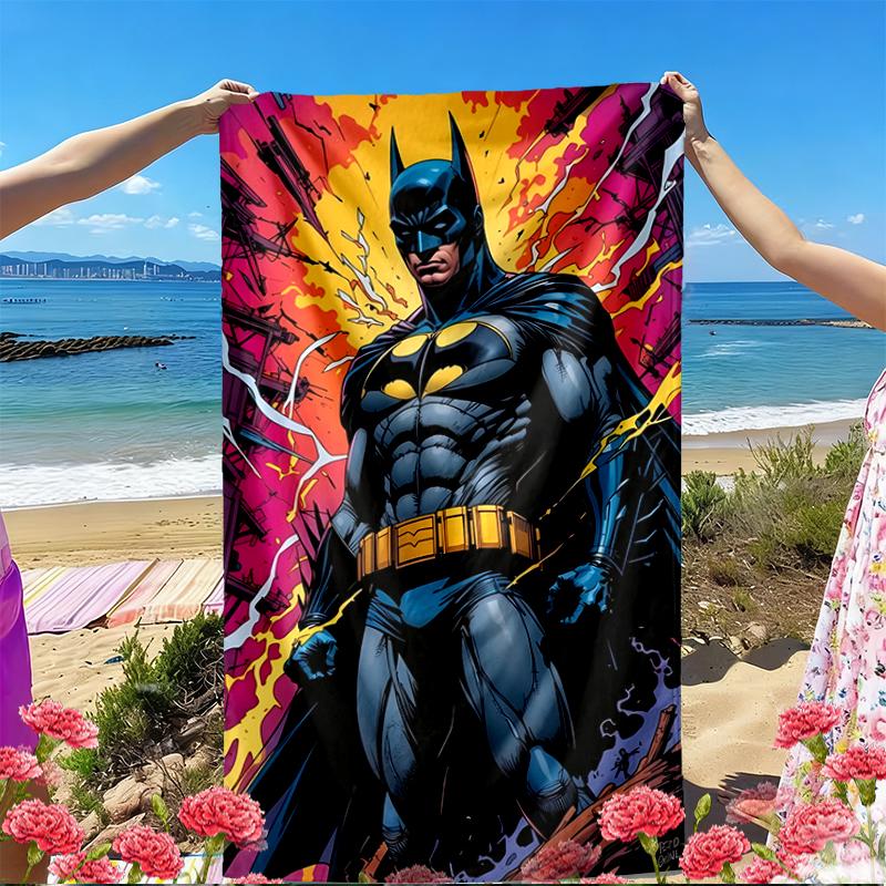 Batman Aufdruck Strandtuch, Vielseitiges Leichtes Saugfähiges Strandtuch für Pool Surfen Yoga Badezimmer, Perfektes Geburtstags-Urlaubsgeschenk