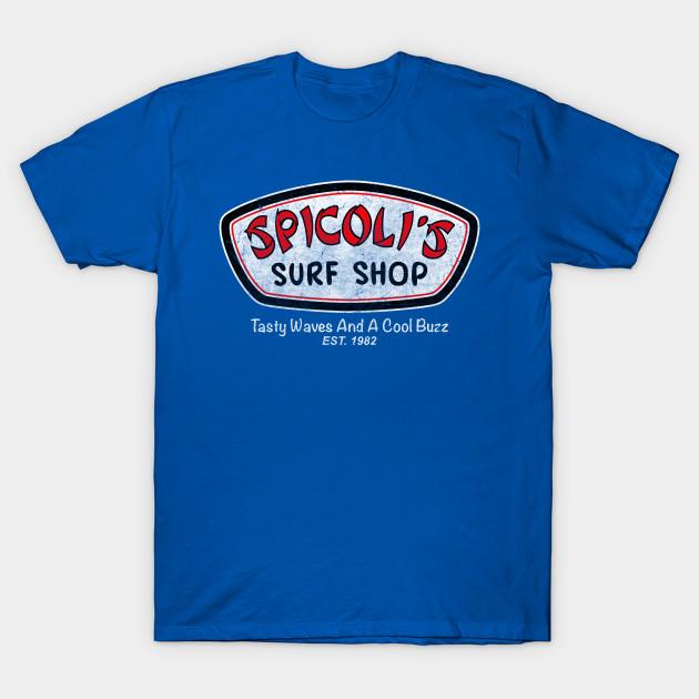 

Men Black Print T-shirt Vintage Spicoli’S No-Cut Transfer Paper Print Cotton Tshirt L королівський синій колір