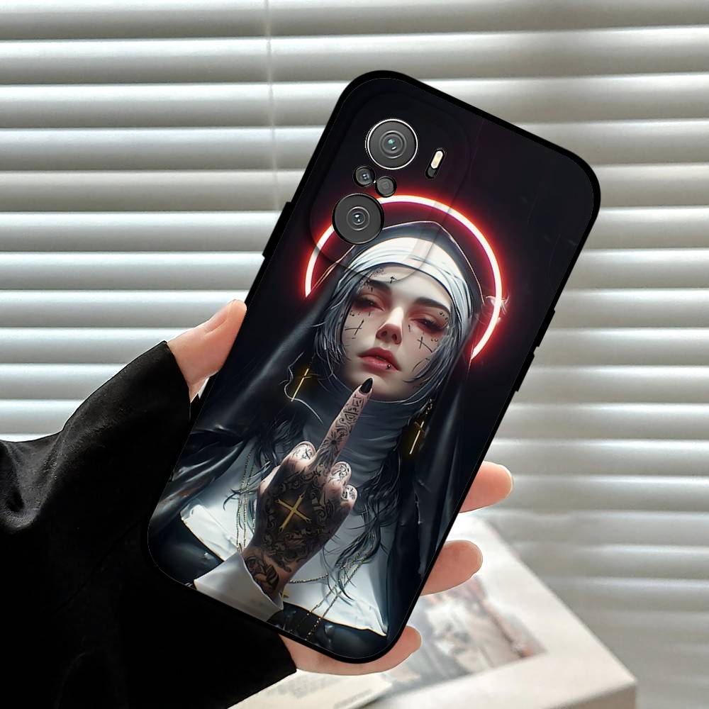 Nuns Beauty Phone Case For Xiaomi 11/12 Redmi Note 11/5G 8T 12S Ultra Black Compatible Mobile Accessory