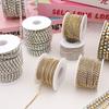 10yards/roll Rhinestone Cup Chain For Sewing Trim Crystal Silver Gold Base Clear Crystal Dense Glass Dense Crystal Cup Chain
