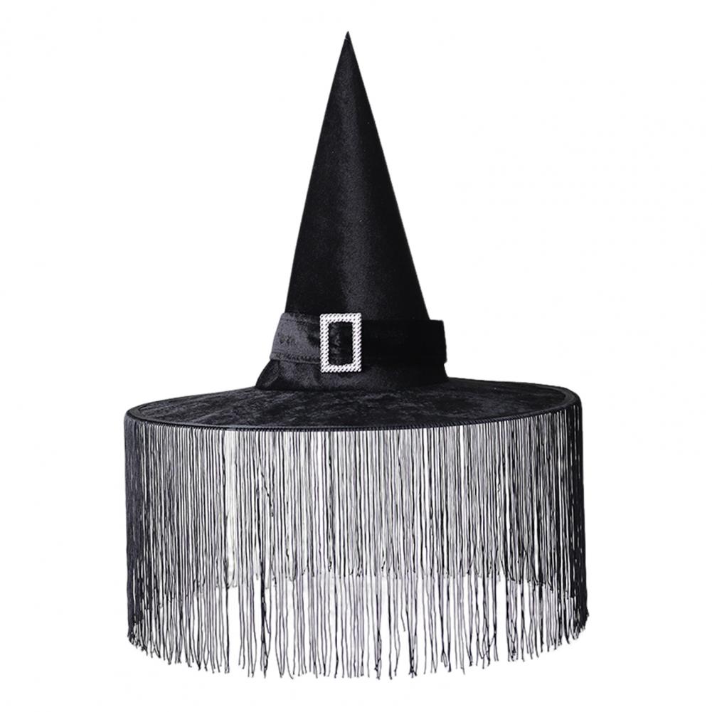 Halloween Witch Hat Mysterious Witch Hat Foldable Black Satin Witch Hat for Women Halloween Party Costume Cosplay for Carnivals
