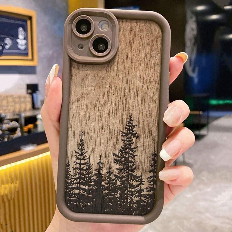 

Ретро Лесной Коричневый Дерево Мягкий Чехол Для Телефона Для iPhone 17 Air 16 e 15 14 13 12 11 Pro Max Plus Mini SE 2020 2022 Мягкий Чехол iPhone 12 Pro