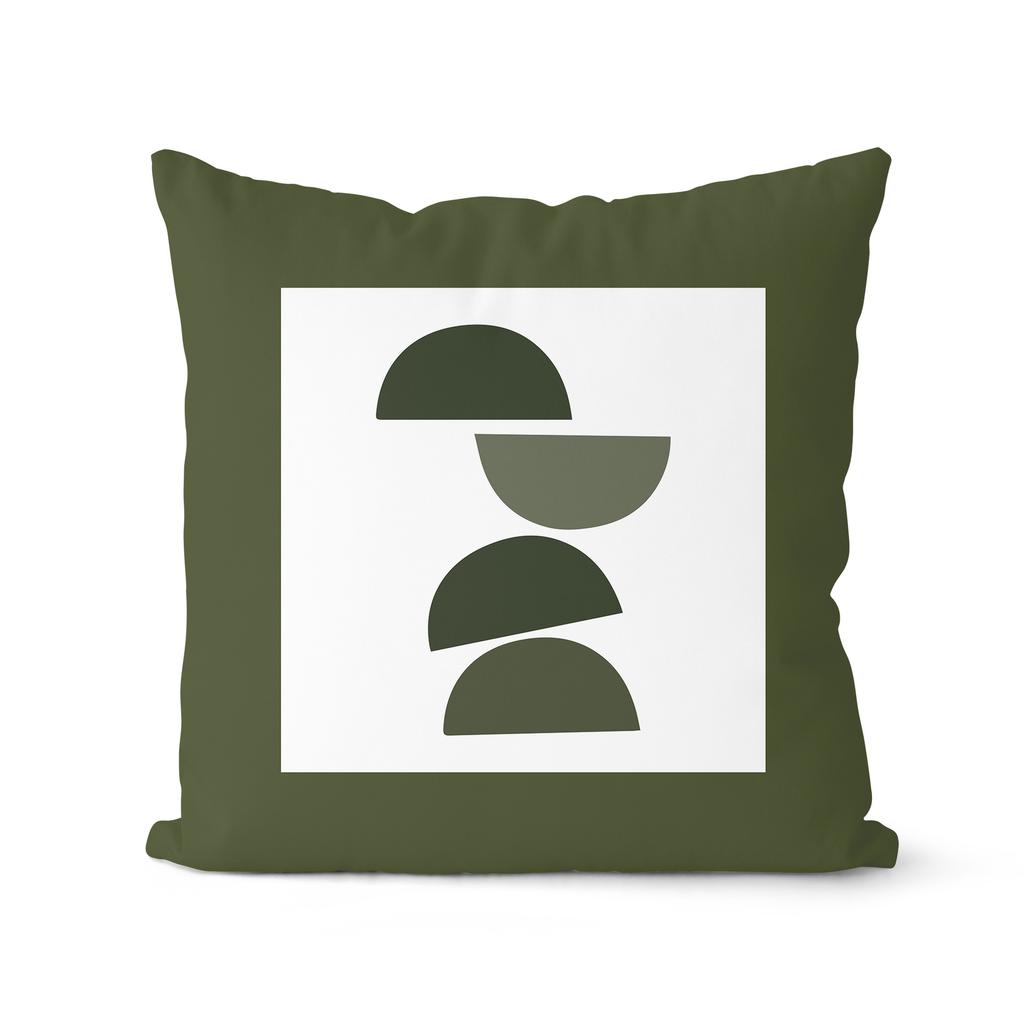 Nordisch Waldgrün Geometrischer Kissenbezug Modern Schlicht Home Modellzimmer Sofa Kunst Kissen