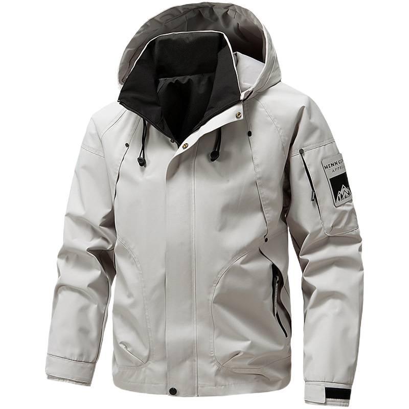Men's Trendy Hooded Workwear Jacket - Versatile Spring Windbreaker Coat