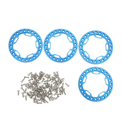 4Pcs 1.9in Wheel Outer Rings Rims High Abrasion Resistance CNC Machining Aluminum Alloy RC Wheel Rings Rims for 1 10 RC