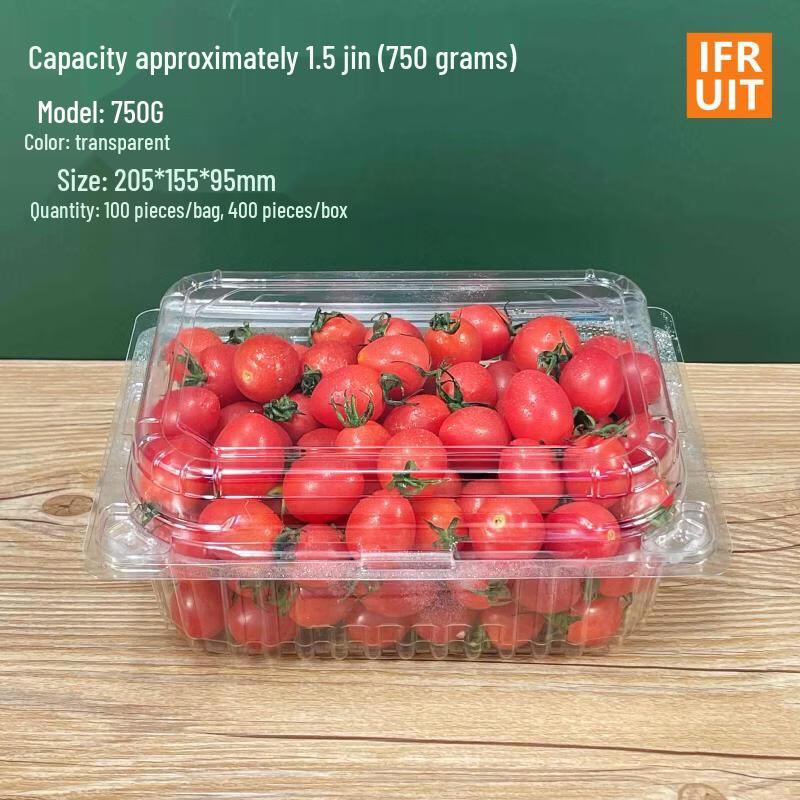 Disposable Transparent Plastic Fruit Container Box (400-Pack)