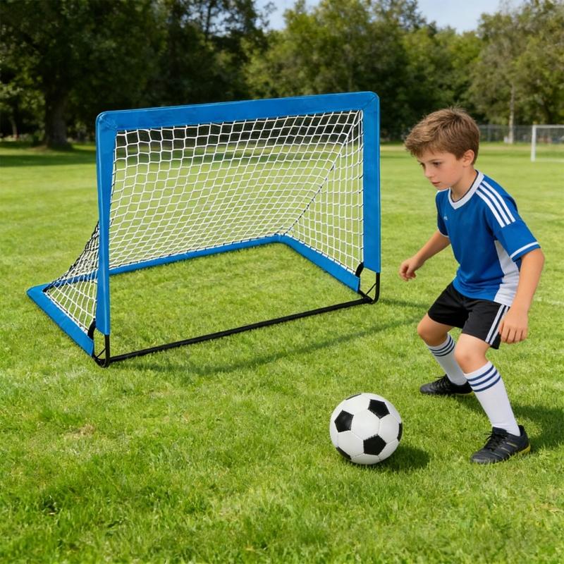 Collapsible Football Goal Set Includes 2 Foldable Markers 3 Size globes And Training Cones For Children Outdoor Sports