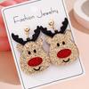 Acrylic Christmas Reindeer Sparkle Earrings for Women