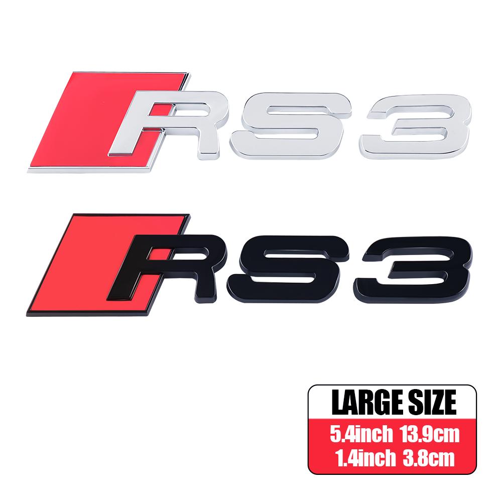 1 PZ Auto 3D ABS Nero Lucido Logo Audi RS Lettere Emblema Adesivo Copertura Centrale Per Audi RS RS3 RS6 R8 8P S4 S5 B7 S7 S8 Sline A1