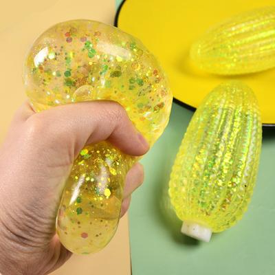 Corn Squeeze Toy Slow-Rising TPR Fidget for Stress Relief Realistic Vegetable-Shaped Decompression