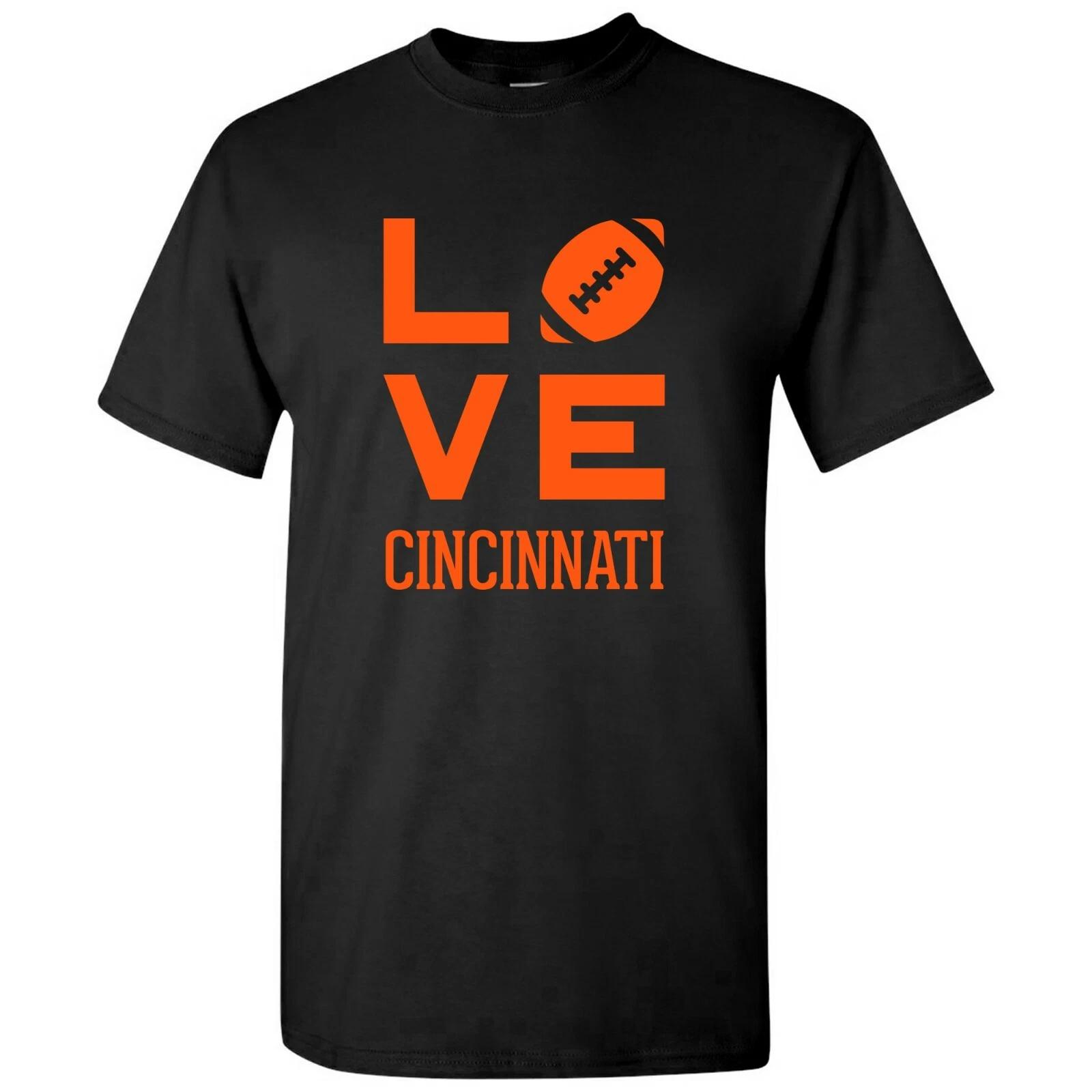 Cincinnati Love Football - Sports Team City Pride Tailgating T -Shirt - Black XL