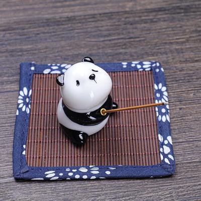 Creative Cute Handdrawn Panda Ceramic Aromatherapy Stove Decoration, Tea Pet Fragrance Holder, Thread Fragrance Insertion Seat