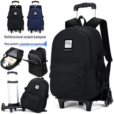 Water-Resistant Trolley Backpack for Grades 3-6: Spacious, Wheeled, for Primary Students