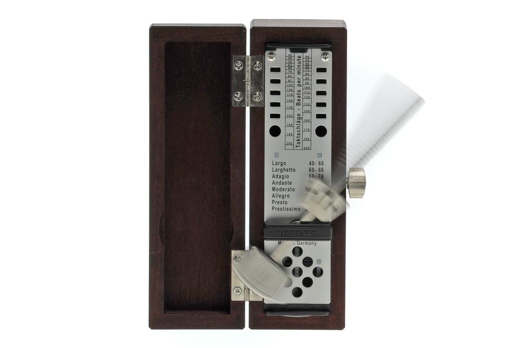 Wittner Wooden Metronome Super Mini Tactel with Wooden Case, Mahogany 880210