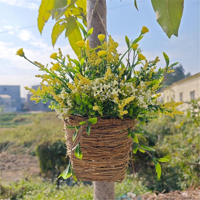 Elegante Wandbehänge Kranz Kunstblumen Korbkranz Wanddekorationen Perfekt für den täglichen Gebrauch Gartendekorationen