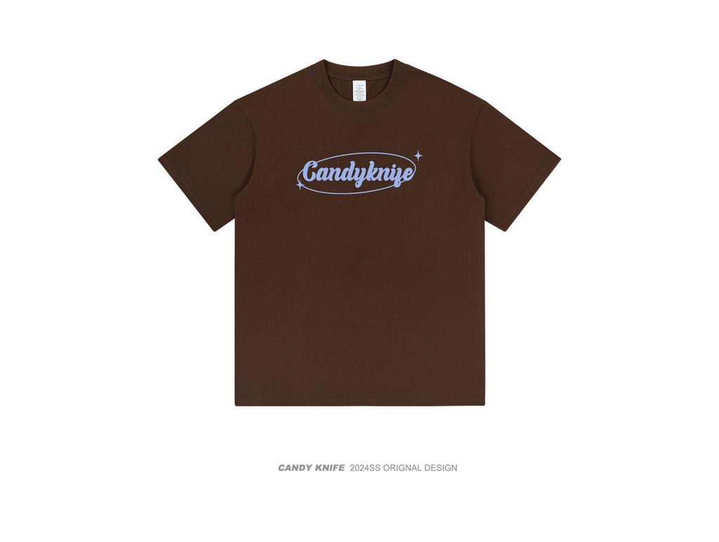 Unisex Japanese Retro Ring Letter Cotton Tee - Summer 2024 Collection